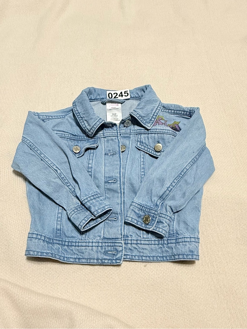 Disney Blue Kids Denim Jacket with‎ Embroidered Graphic size 2T - Picture 2 of 9